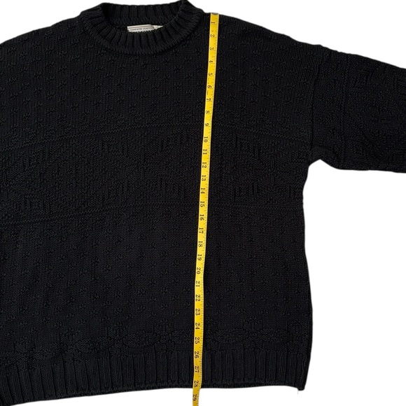 VTG 90s Aeropostale Chunky Crewneck Sweater Blue Snowflake Cotton/Ramie Korea XL - Picture 13 of 14